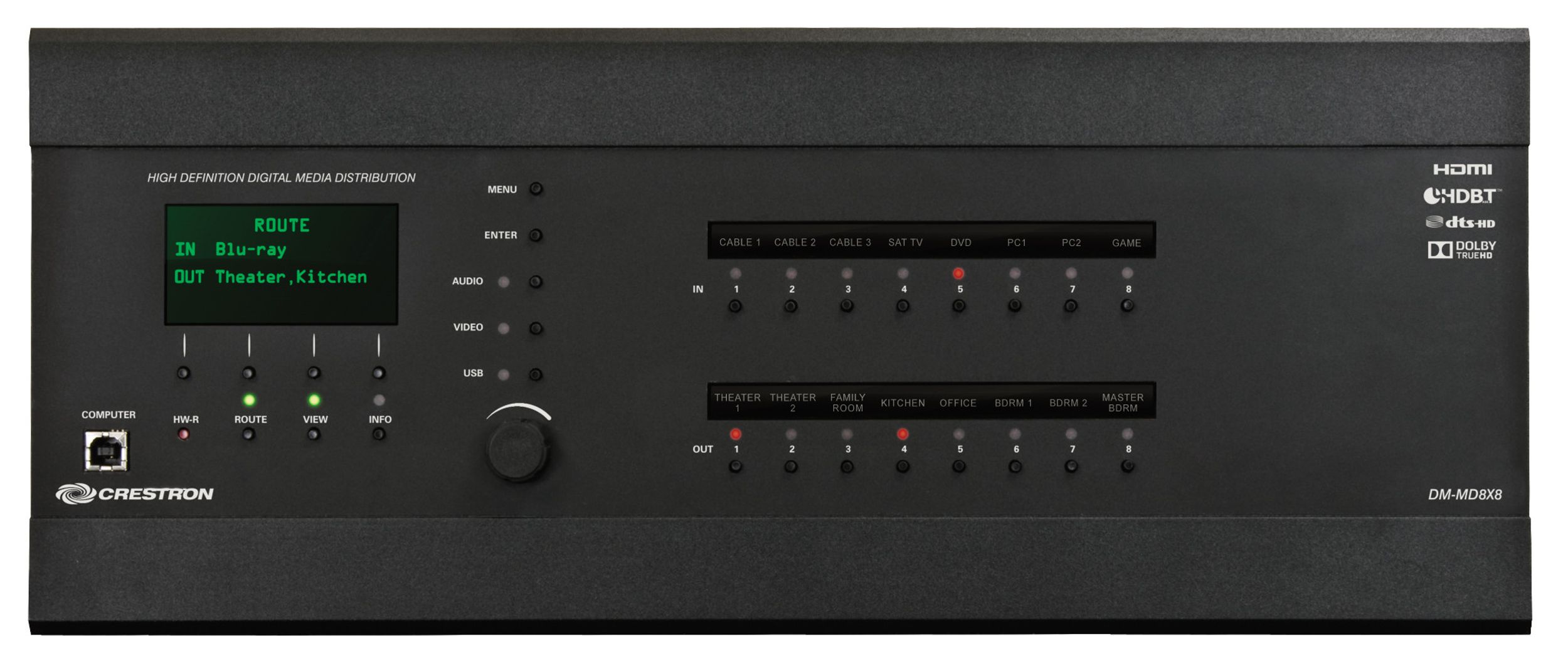 Crestron DM-MD8X8 A modular 8x8 matrix that switches everything - view 2