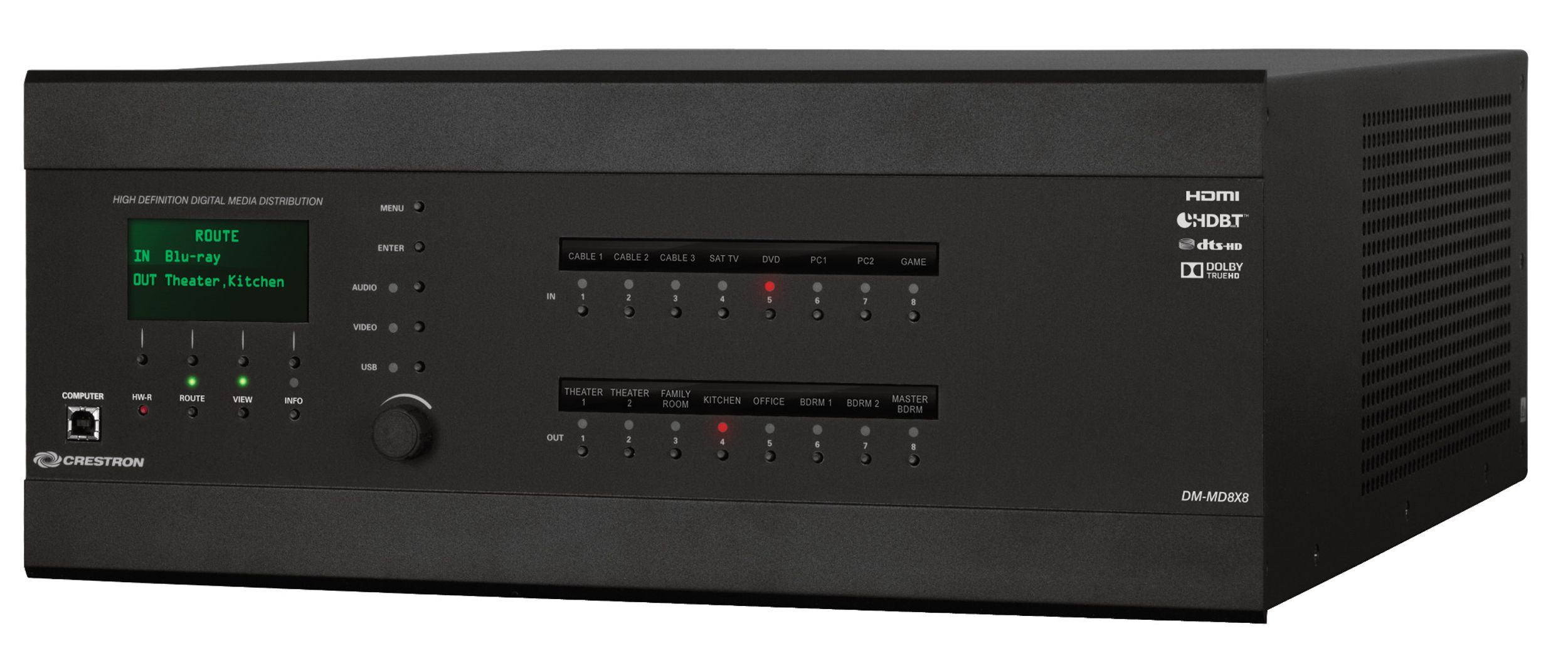 Crestron DM-MD8X8 A modular 8x8 matrix that switches everything - view 3