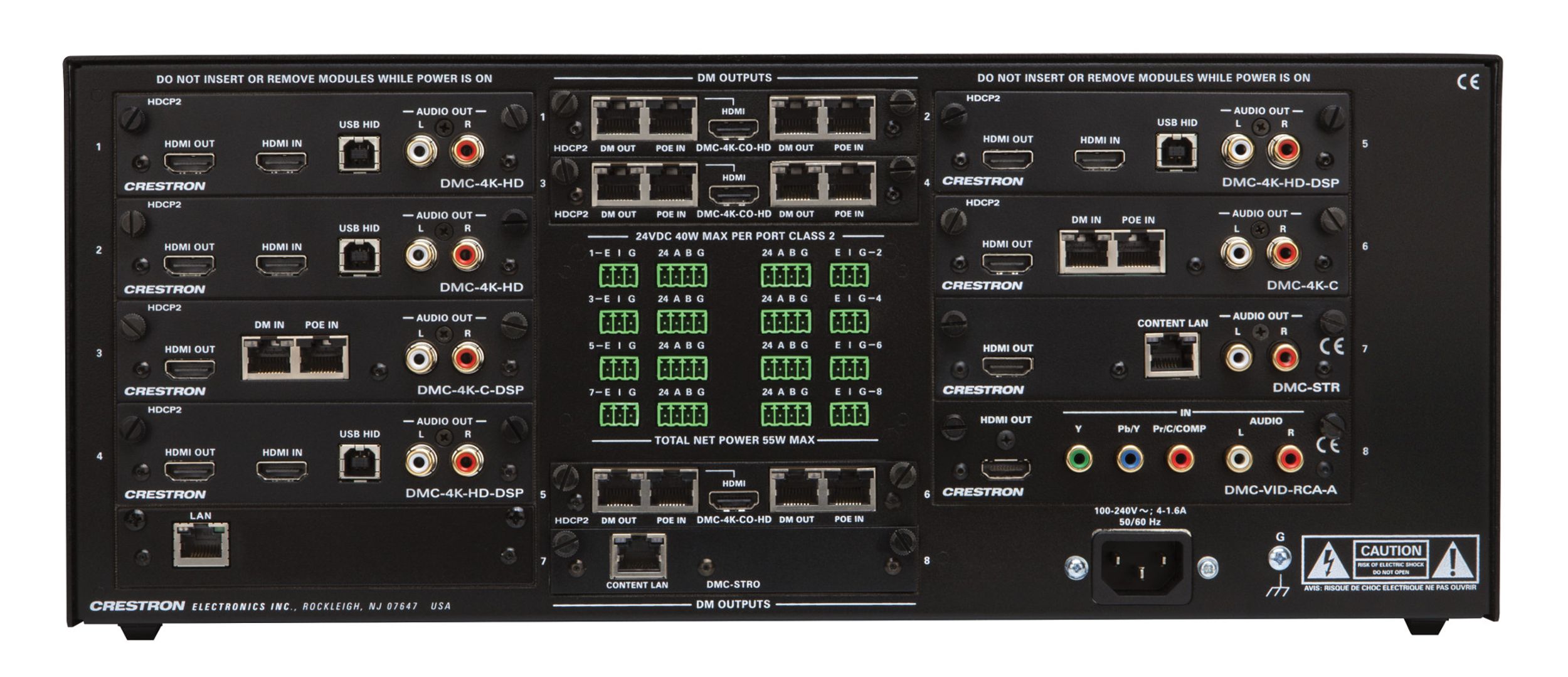 Crestron DM-MD8X8 A modular 8x8 matrix that switches everything - view 4