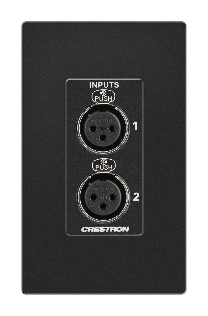 Crestron DM-NAX-2XLRI-1G DM NAX Audio-over-IP Wall Plate with XLR, Black, 1-Gang - view 3