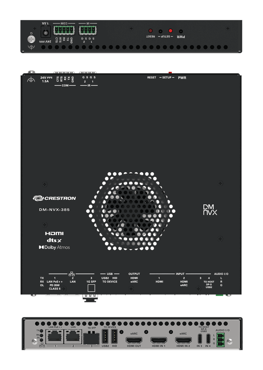 Crestron DM-NVX-385 DM NVX 5K 4x1 AV-over-IP Switcher with HDMI and USB-C Connectivity and - view 2