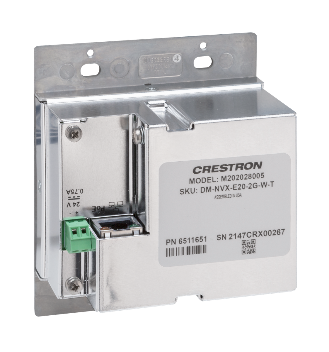 Crestron DM-NVX-E20-2G DM NVX 4K60 4:2:0 Network AV Encoder, Wall Plate - view 4