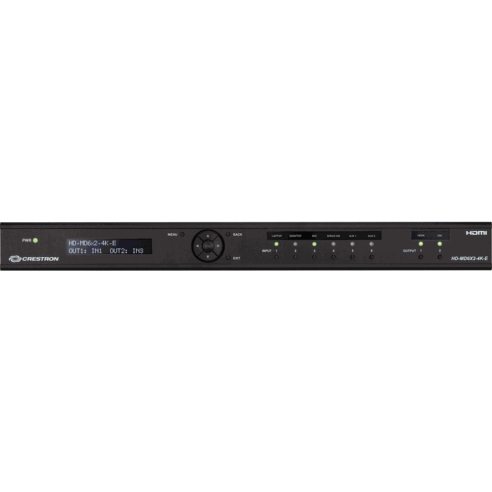 Crestron HD-MD6X2-4K-E 6x2 4K HDMI Switcher - view 3