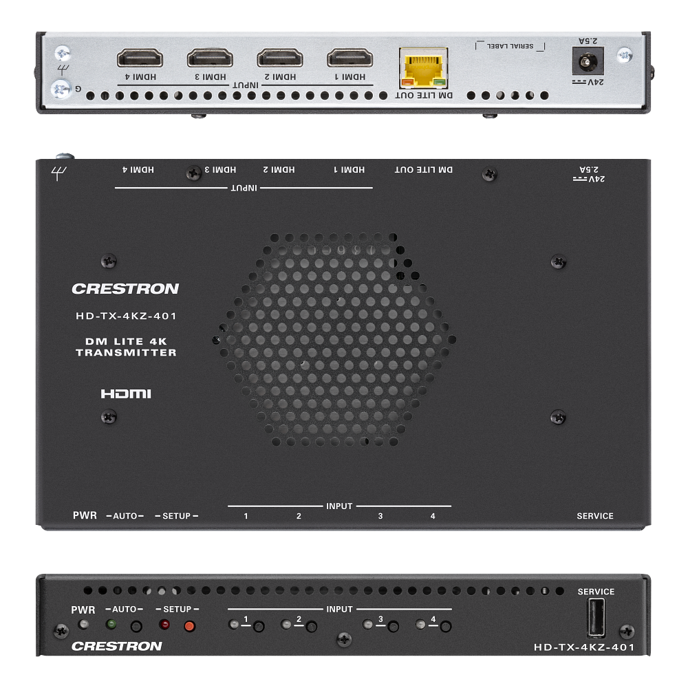 Crestron HD-TX-4KZ-401 DM Essentials 4K60 Transmitter and 4x1 Auto-Switcher - view 2