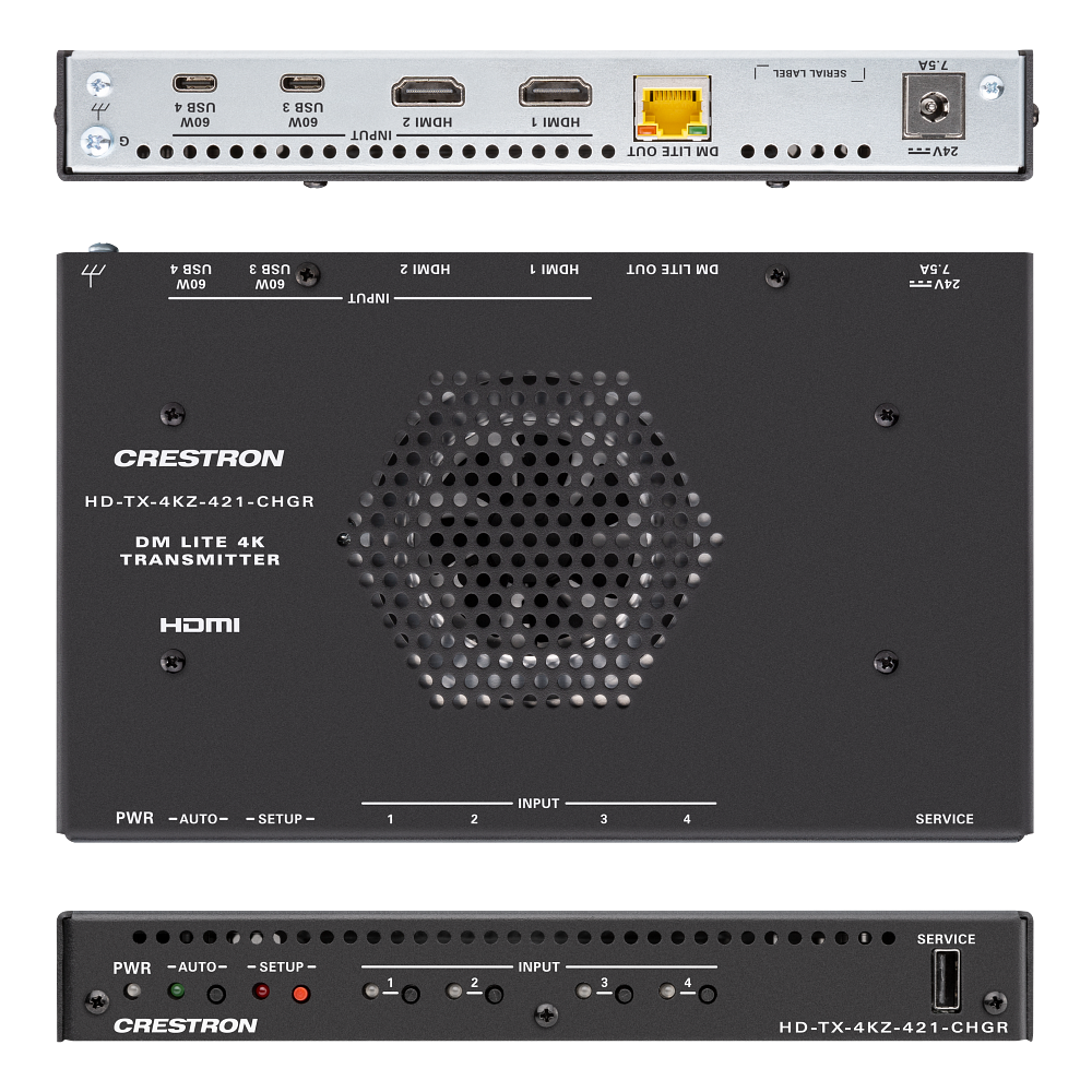 Crestron HD-TX-4KZ-421-CHGR DM Essentials 4K60 Transmitter with Device Charging - view 2