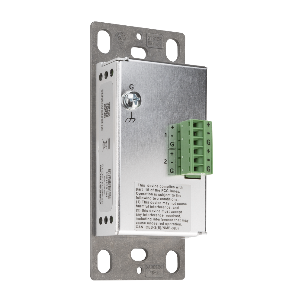 Crestron MP-WP-2RCAO-1G Media Presentation Wall Plate, RCA, 1-Gang - view 2