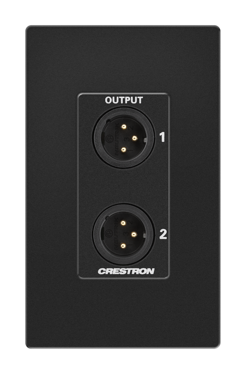Crestron MP-WP-2XLRO-1G Media Presentation Wall Plate, XLR, 1-Gang