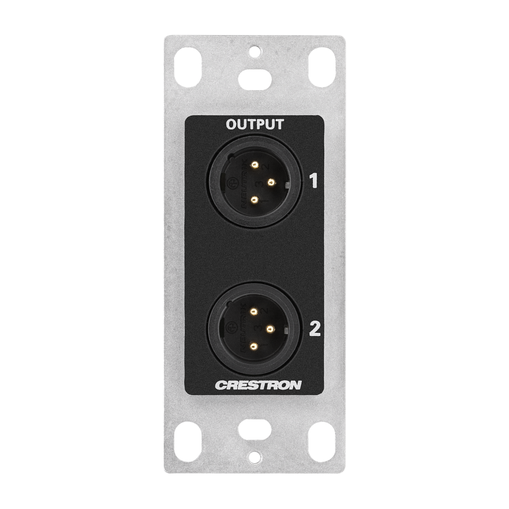Crestron MP-WP-2XLRO-1G Media Presentation Wall Plate, XLR, 1-Gang - view 2