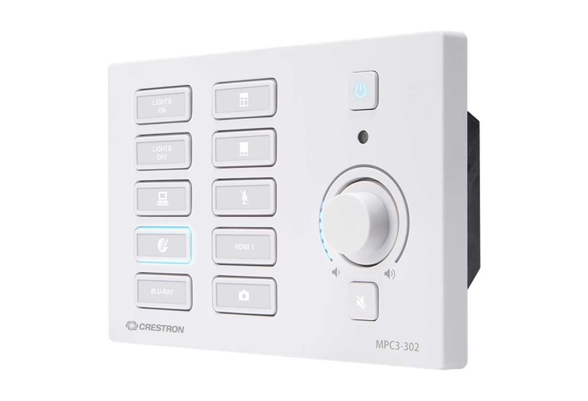 Crestron MPC3 302 W A 3-Series processor and a ten-button control surface - view 2