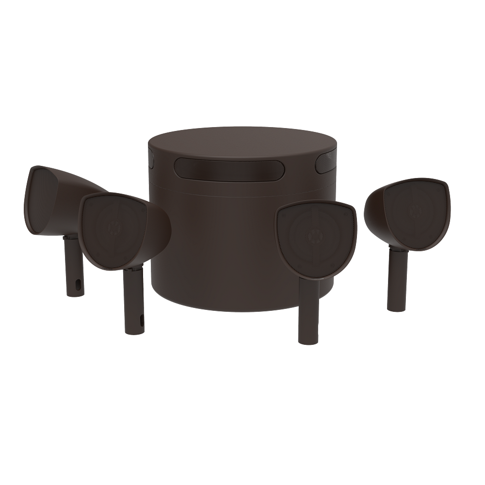 Crestron Reference OD4.1 Landscape Solution, Four 4 in. Satellites and One 10 in. Subwoofer, Bronze Textured product image