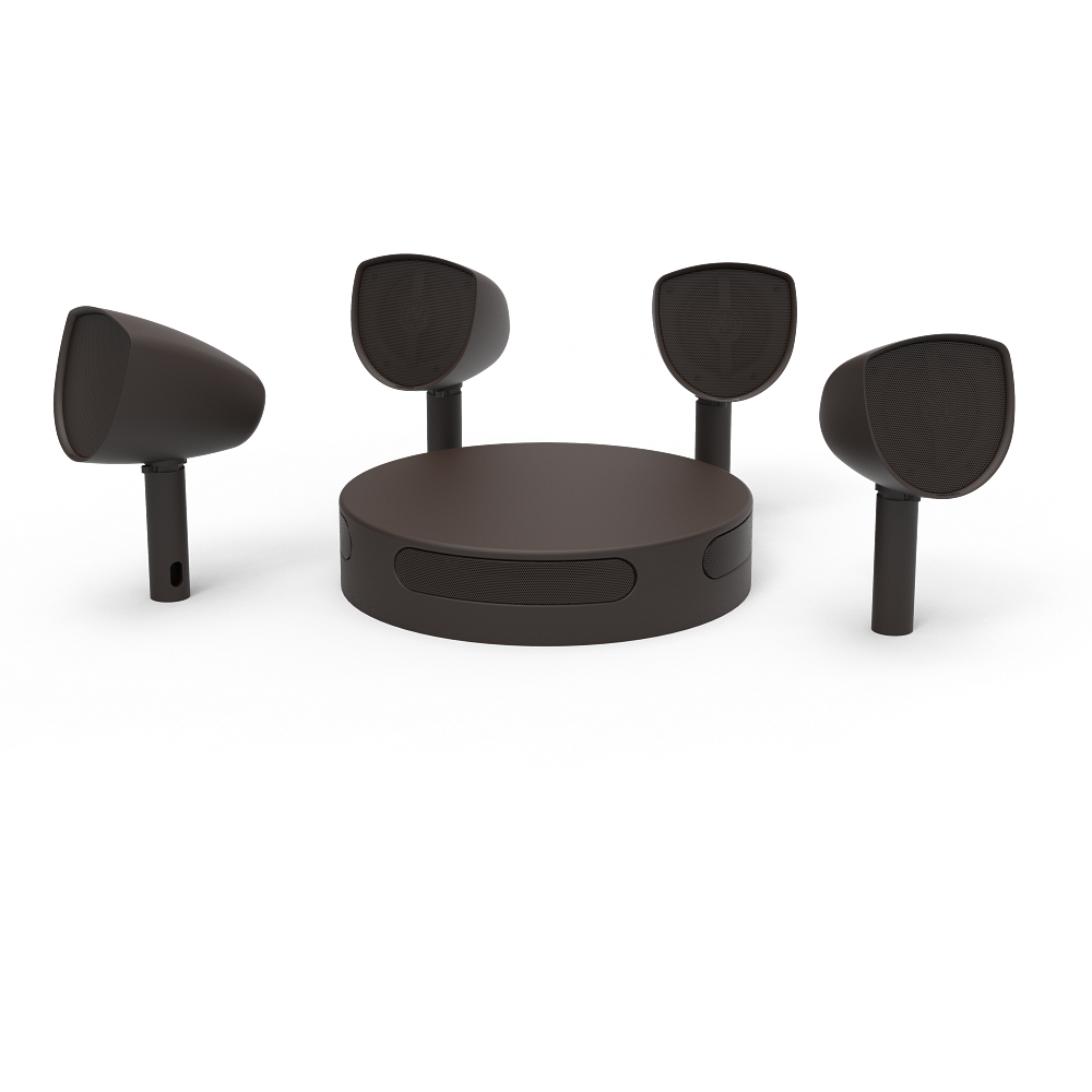 Crestron Reference OD4.1 Landscape Solution, Four 4 in. Satellites and One 10 in. Subwoofer, Bronze Textured - view 2
