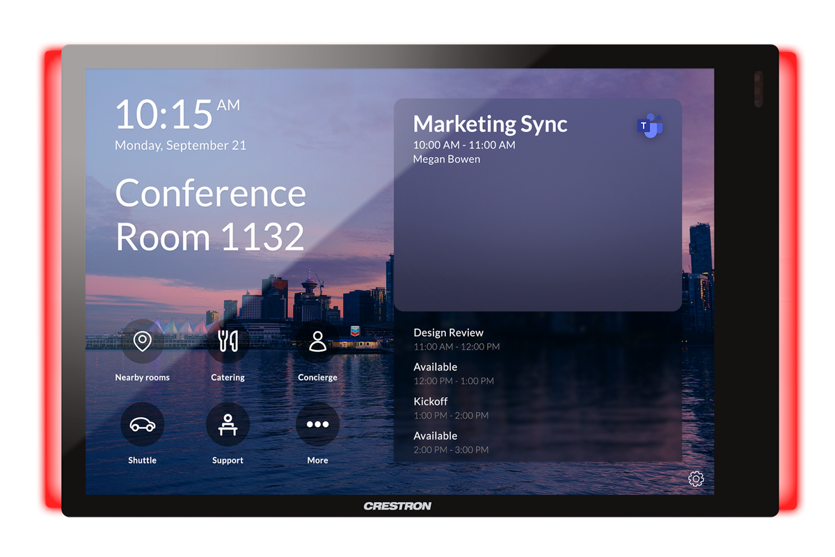 Crestron TSS-770-T-B-S-LB KIT A 7 inch Microsoft Teams scheduling panel - view 2