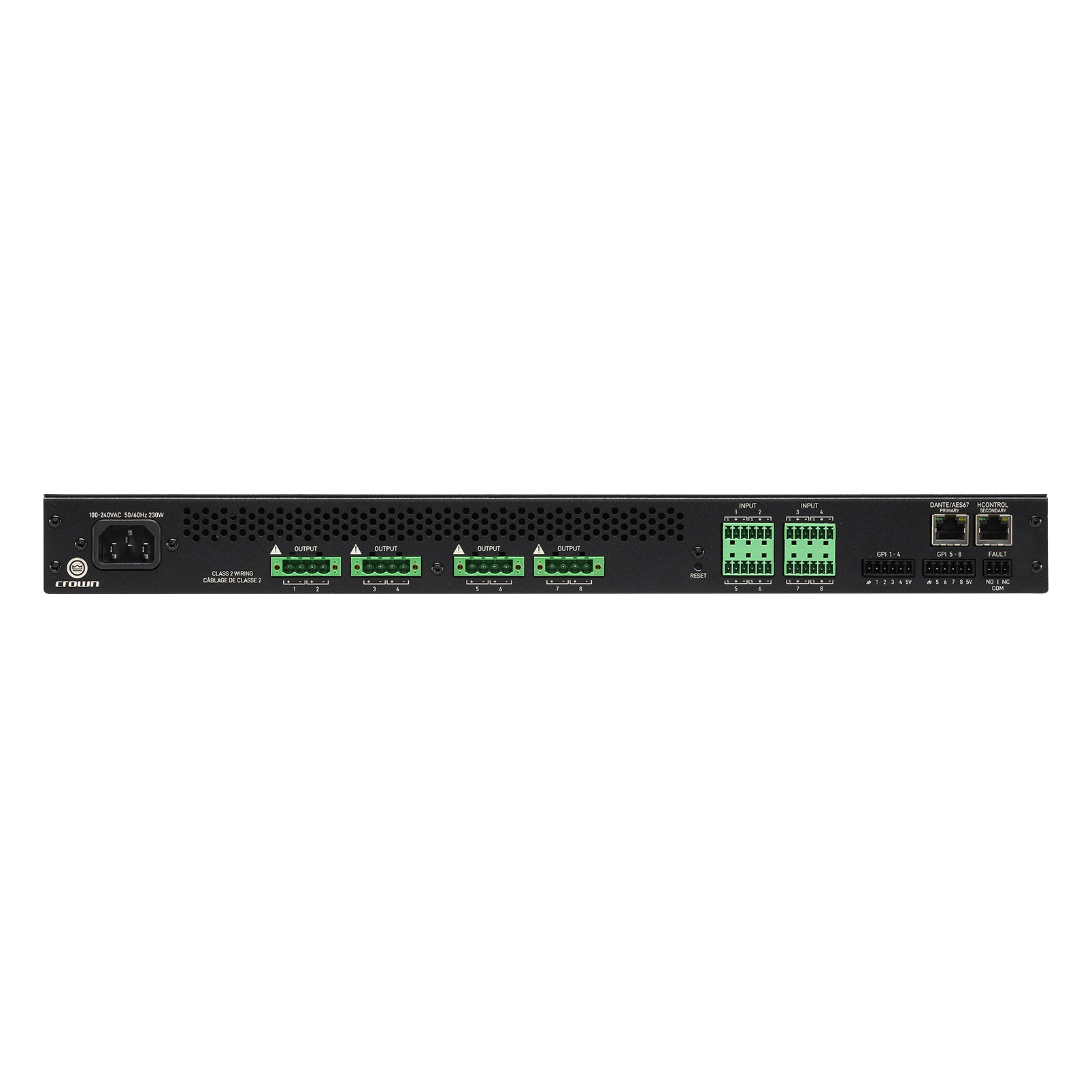 Crown CTD-8125 Eight-Channel 125W Power Sharing Amplifier with DSP and Dante - view 3