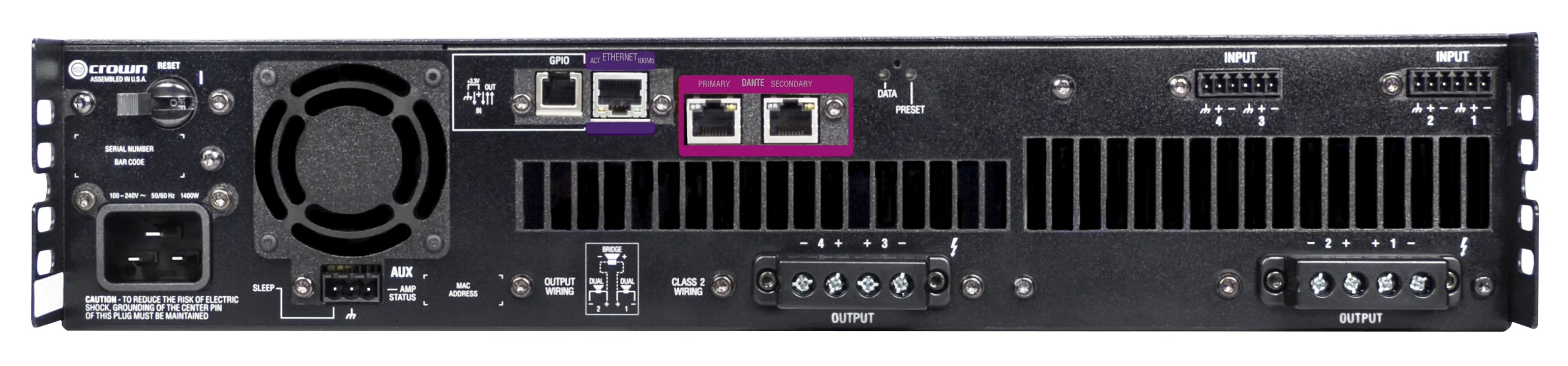 Crown DCi 4|1250DA DriveCore Install Amplifier with Dante - view 2