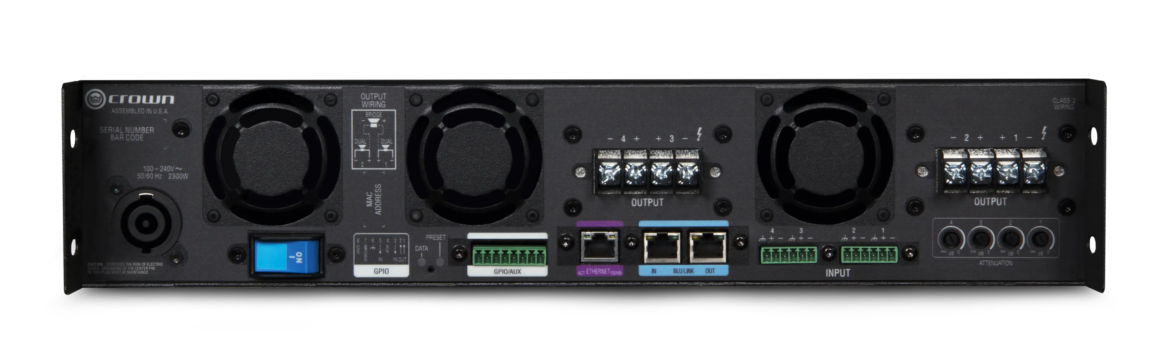 Crown DCi 4|2400N DriveCore Install Amplifier with BLU link - view 2