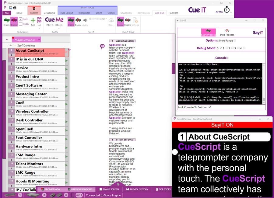 CueScript SayiT Voice-Synced Prompting Software