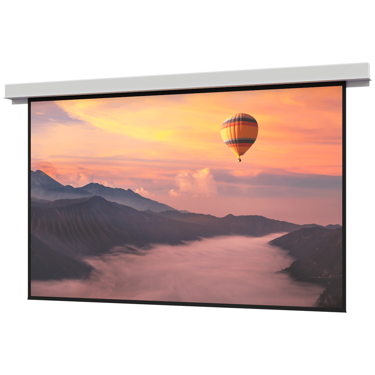 Myriad Conceal Series Ceiling-Recessed Electric Projection Screen Wide (16:10), Matte White (non-tensioned)