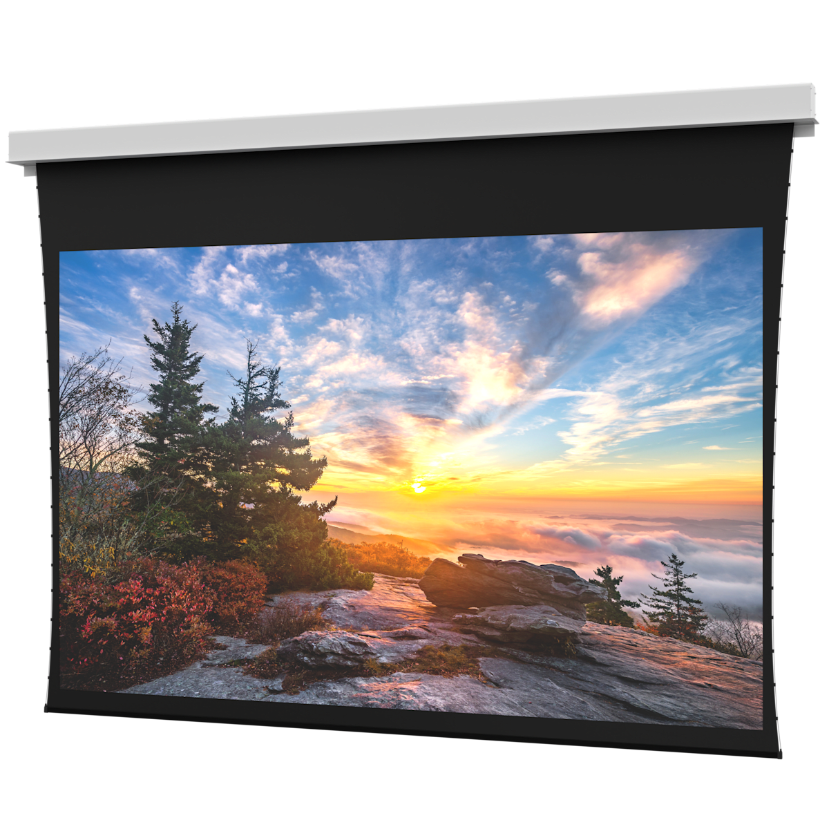 Myriad Conceal Series Ceiling-Recessed Electric Projection Screen HDTV (16:9), Parallax Stratos 1.0