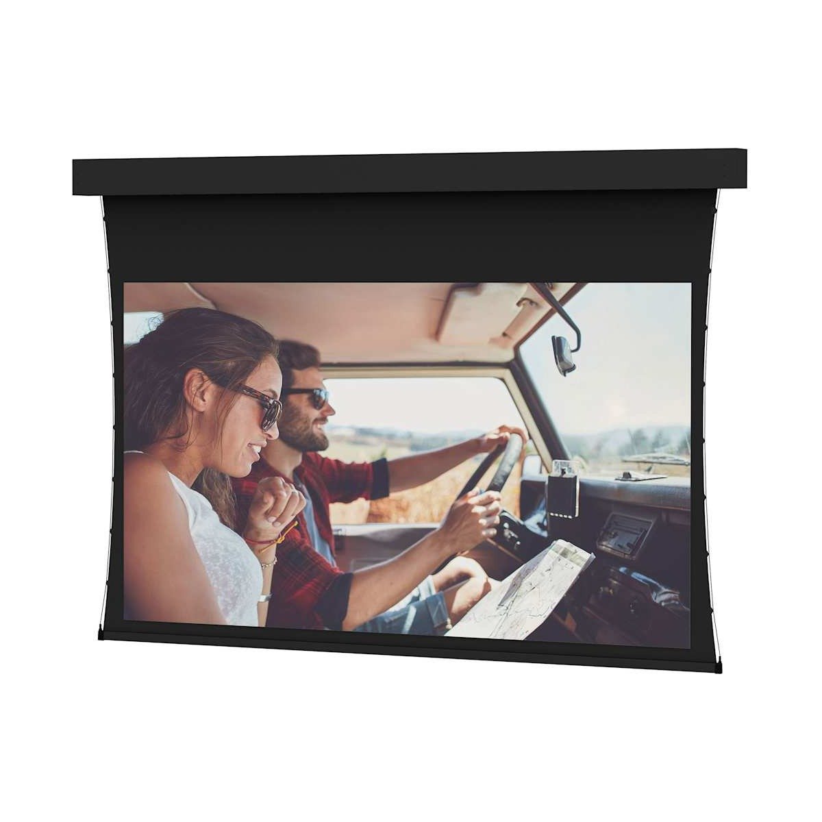 Tensioned Professional Electrol Series Ceiling-Recessed Electric Projection Screen Wide (16:10), Parallax Stratos 1.0
