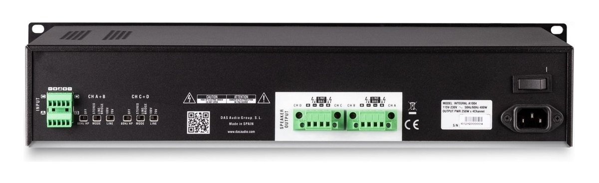 DAS Audio Integral A1004 4-Channel Install Amplifier - view 2