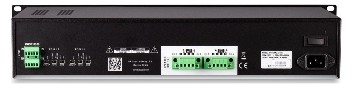 DAS Audio Integral A1604 4-Channel Install Amplifier - view 2
