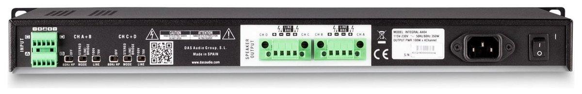 DAS Audio Integral A404 4-Channel Install Amplifier - view 2