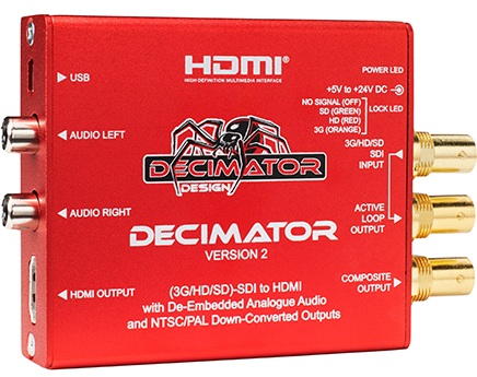 dagsorden Bemærk venligst Dalset Decimator Decimator 2 3G/HD/SD-SDI to HDMI Converter with Built-In NTSC/PAL  Downscaler & Analog Audio Outputs