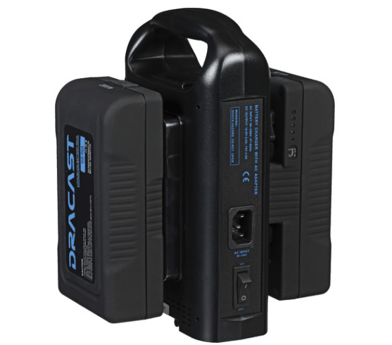 Dracast 2x 14.8V 90Wh Gold-Mount Batteries with Dual Charger - view 2