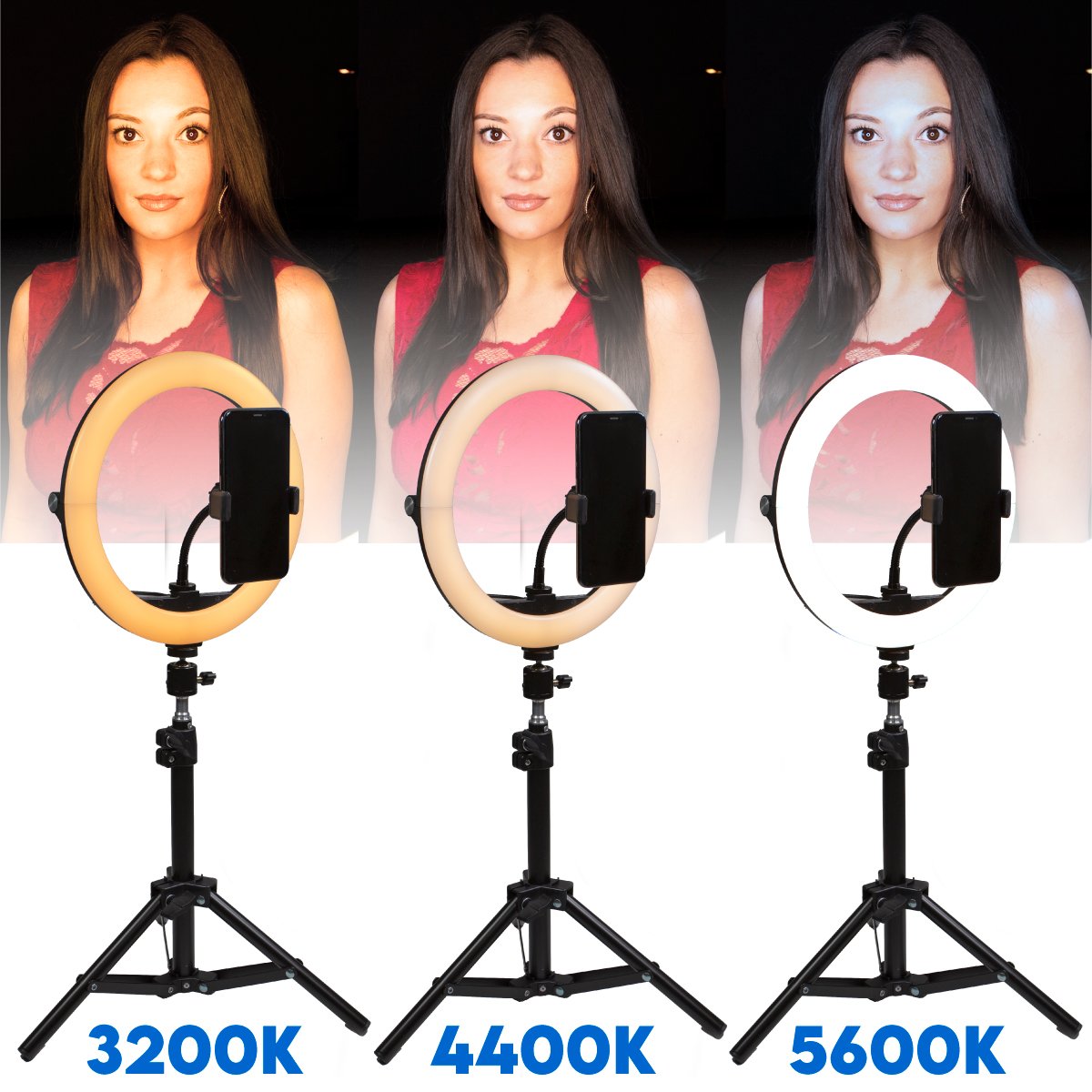 Dracast Halo Plus Series LED100 Bicolor Compact Foldable Ring Light and Mini Stand Kit - view 5