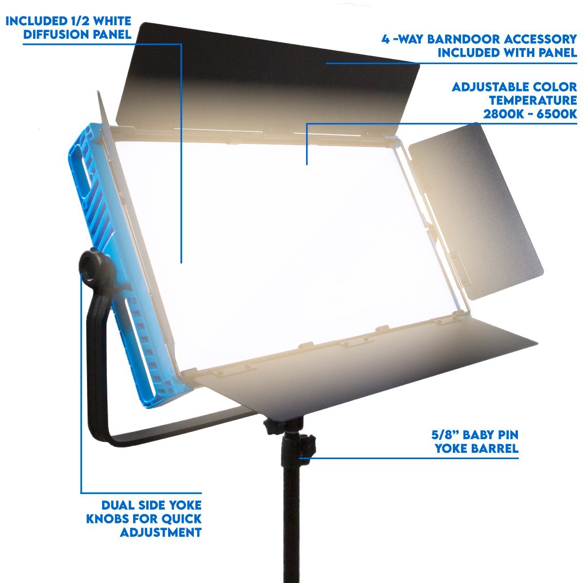 Dracast Kala Plus Series LED2000 Bi-Color LED 2 Light Kit with Injection Molded Travel Case - view 5