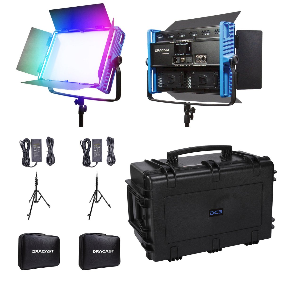 Dracast Kala Plus Series LED3000 RGBWW LED 2 Light Kit with Injection Molded Travel Case - view 2