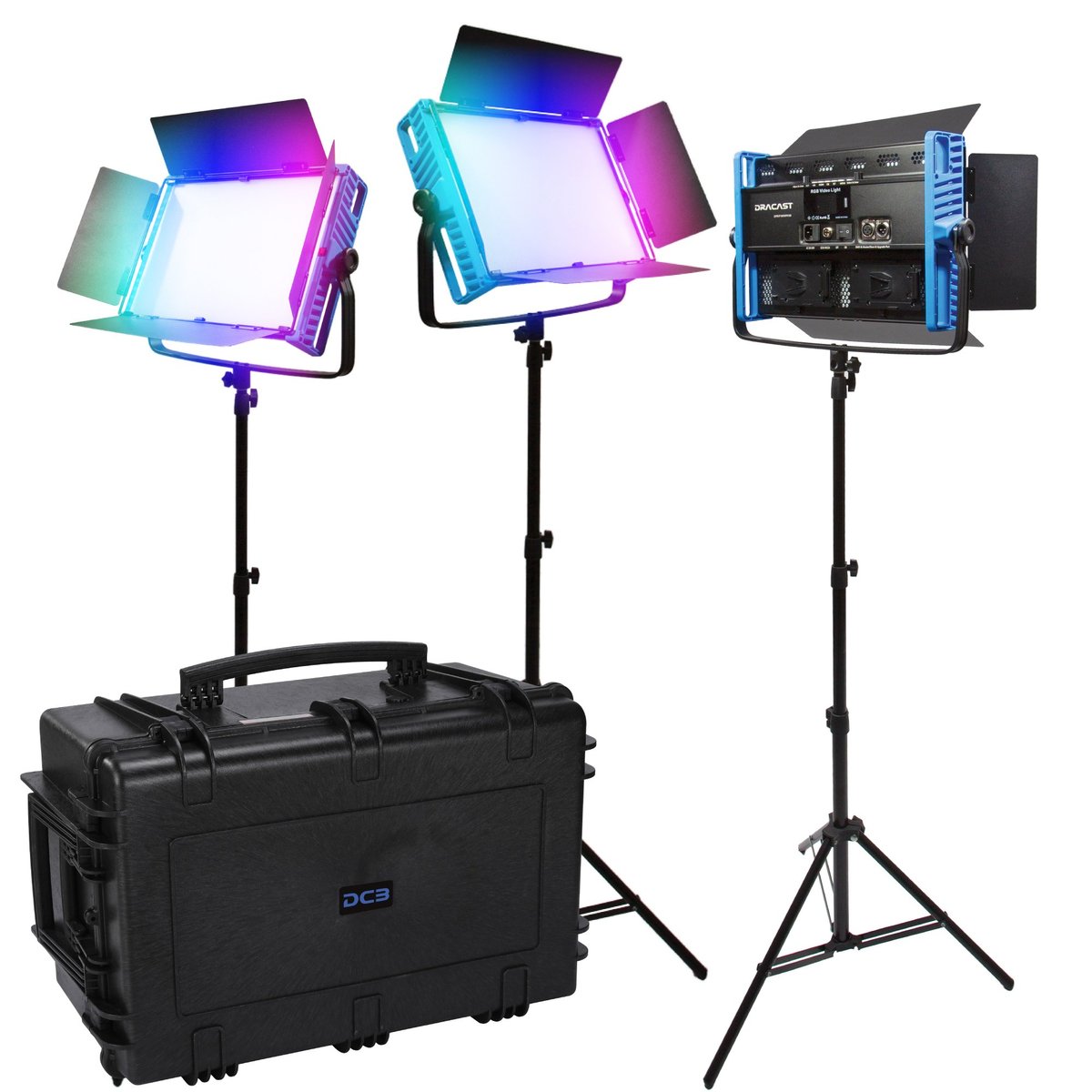 Dracast Kala Plus Series LED3000 RGBWW LED 3 Light Kit with Injection Molded Travel Case product image