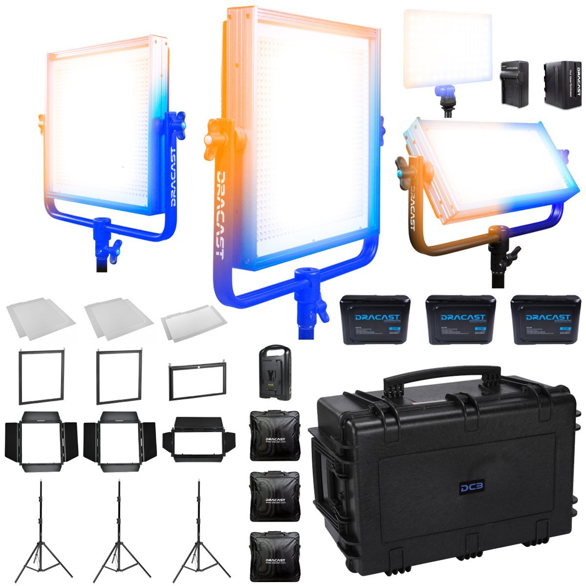 Dracast Plus Series ENG Kit - Bi-Color LED 4 Light Kit