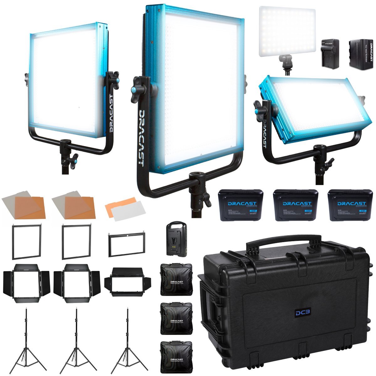 Dracast Plus Series ENG Kit - Daylight LED 4 Light Kit