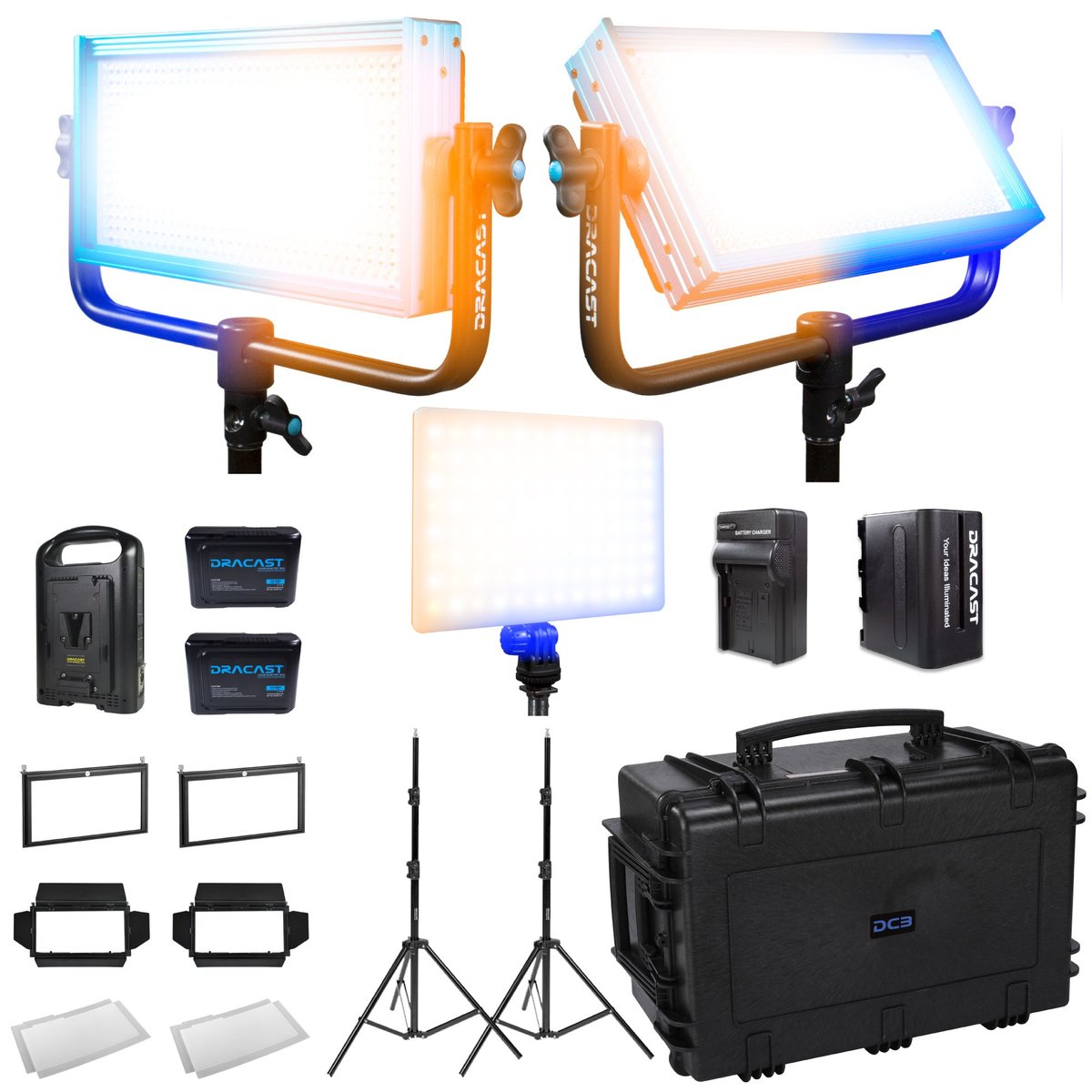 Dracast Plus Series Interview Kit - Bi-Color LED 3 Light Kit product image