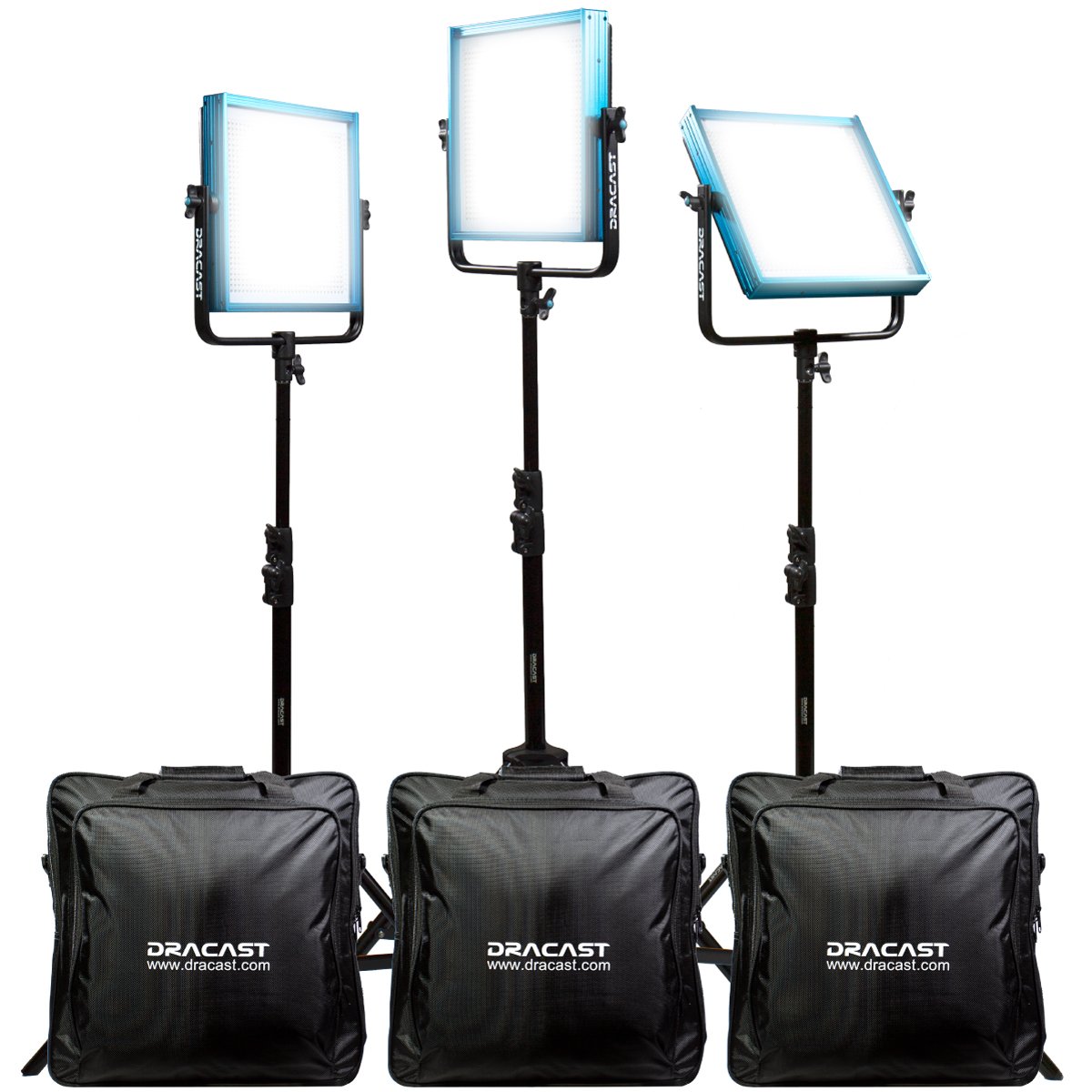 Dracast Plus Series LED1000 Daylight LED 3 Light Kit and Light Stands product image