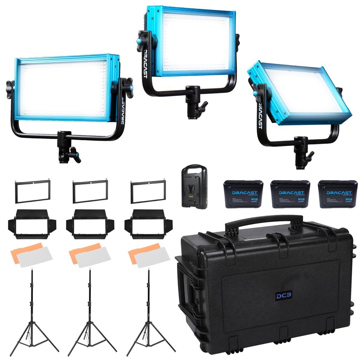 Dracast Plus Series Location Kit - Daylight LED 3 Light Kit