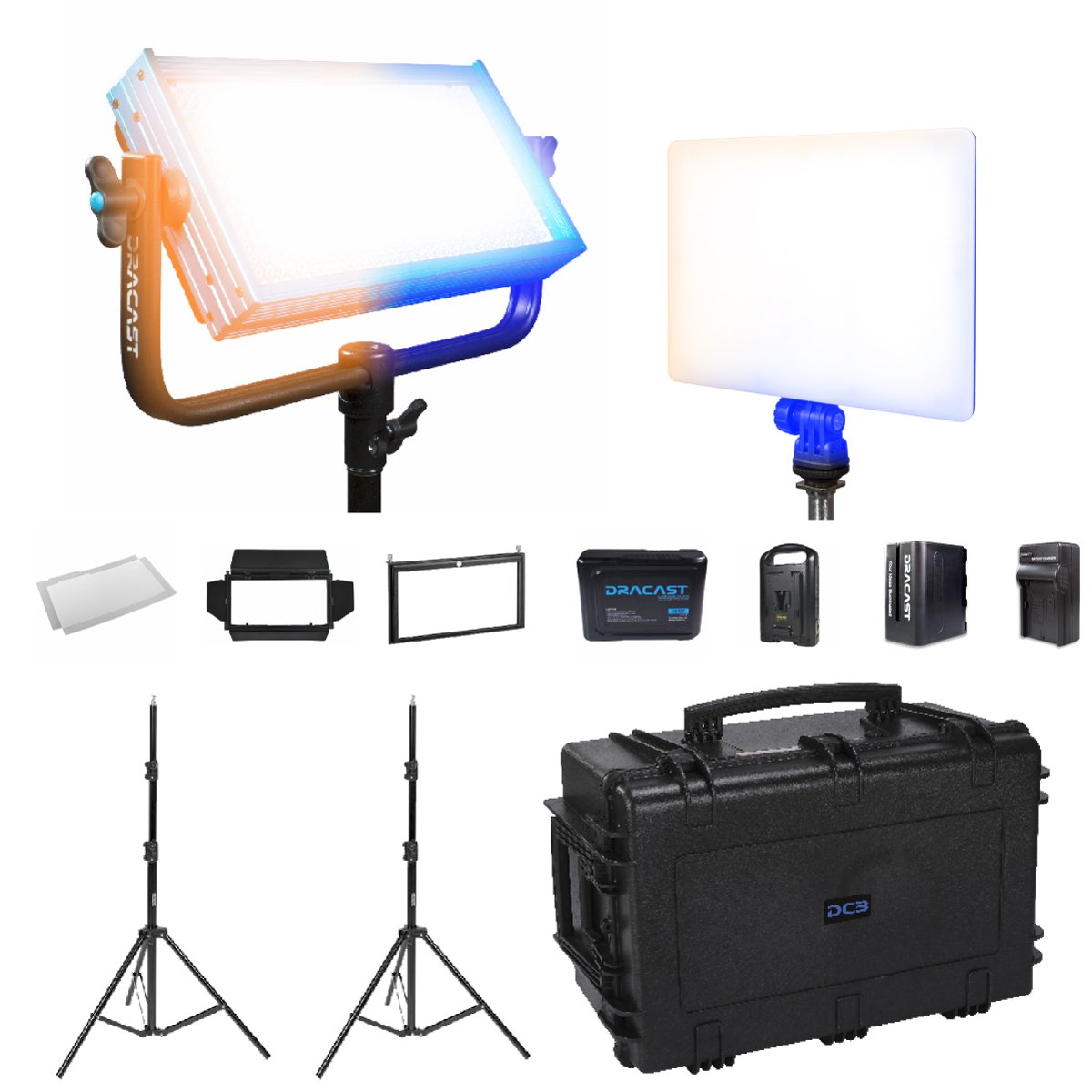 Dracast Plus Series Webcast Kit - Bi-Color LED 2 Light Kit product image