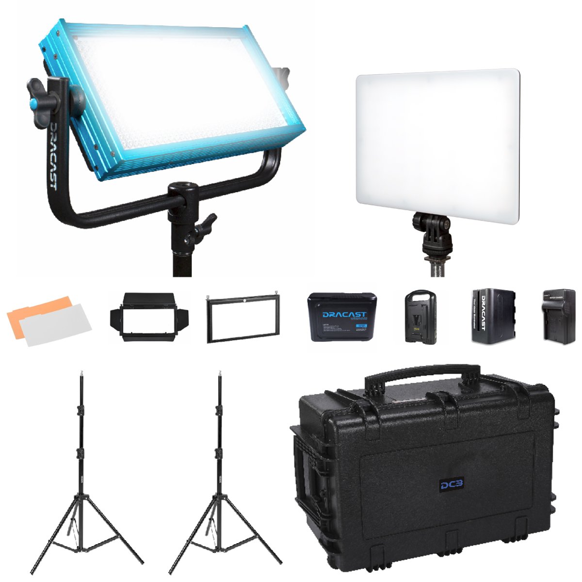 Dracast Plus Series Webcast Kit - Daylight LED 2 Light Kit product image