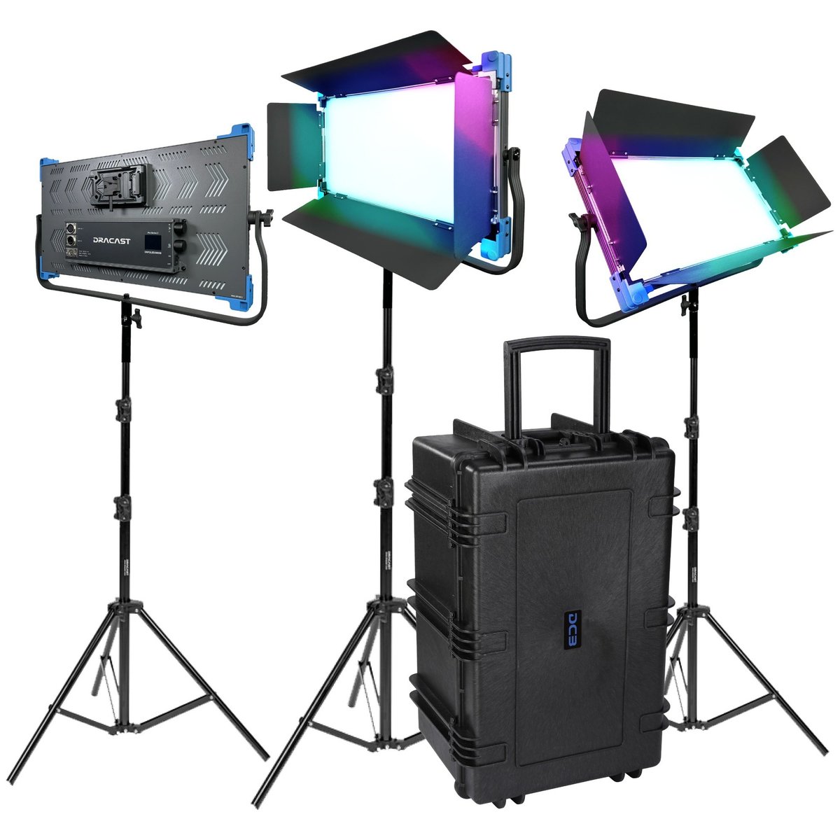 Dracast Pro Series II LED2000 RGB and Bi-Color LED 3 Light Kit