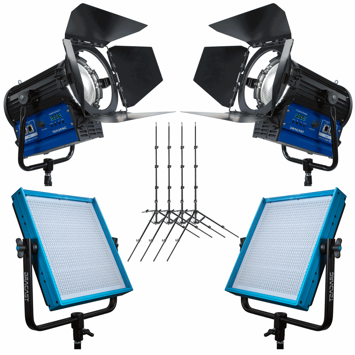 Dracast Remote Newsroom Studio Complete Kit (Bi-Color 3200K - 5600K, V-Mount)