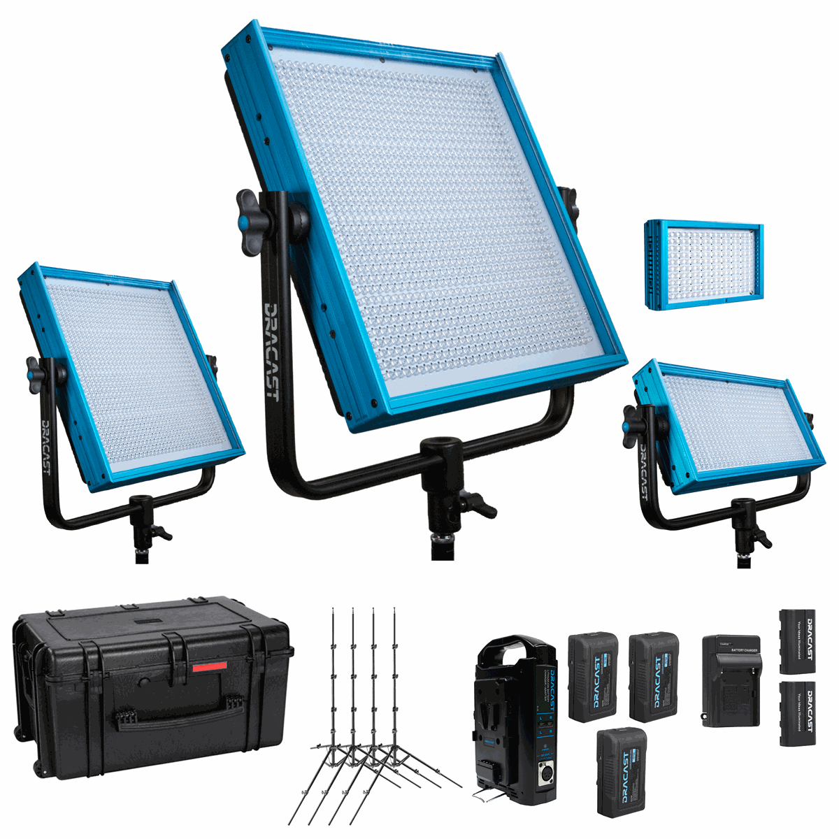 Dracast Remote Newsroom Studio Essentials Kit (Bicolor 3200K - 5600K, Gold Mount) product image