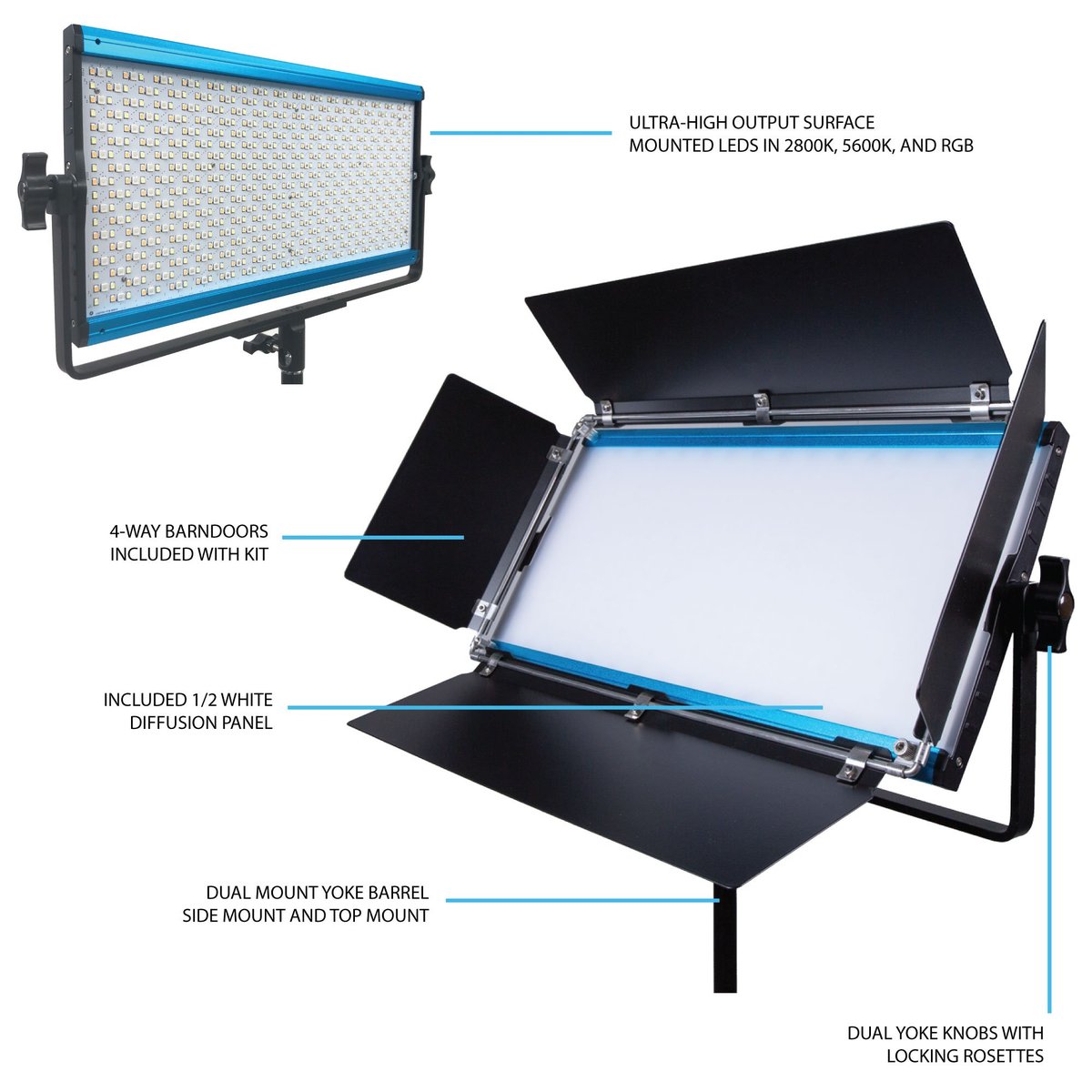 Dracast X Series LED Lighting Kit 15 (x1 DRX1000RGB, x2 DRXLT400) - view 3