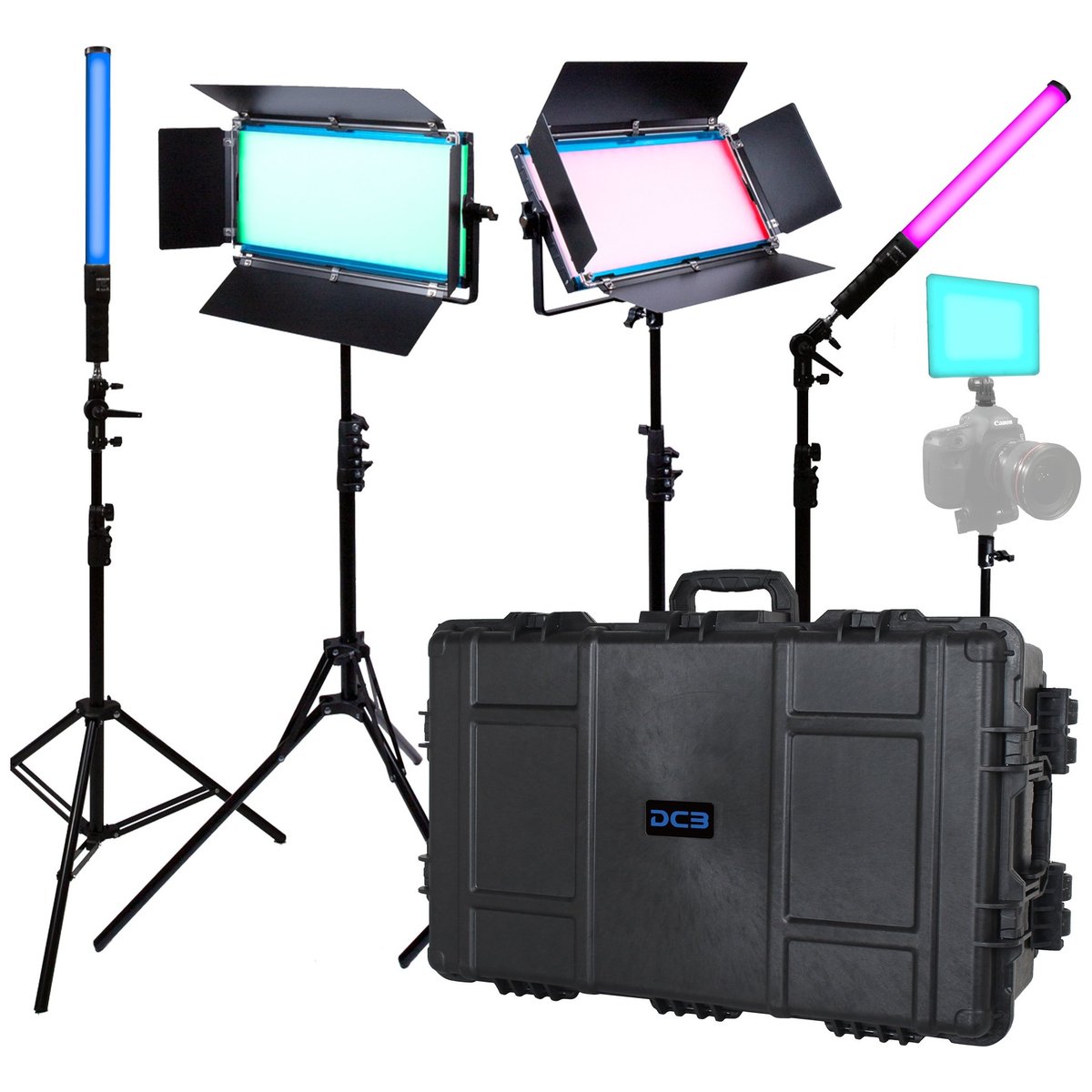 Dracast X Series LED Lighting Kit 18 (x2 DRX1000RGB, x1 DRX240RGB, x2 DRXLT400)