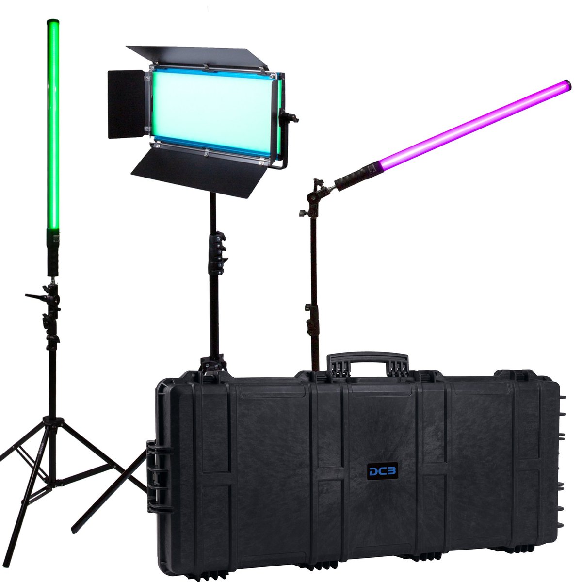 Dracast X Series LED Lighting Kit 23 (x1 DRX1000RGB, x2 DRXLT800, 1190 Travel Case) product image