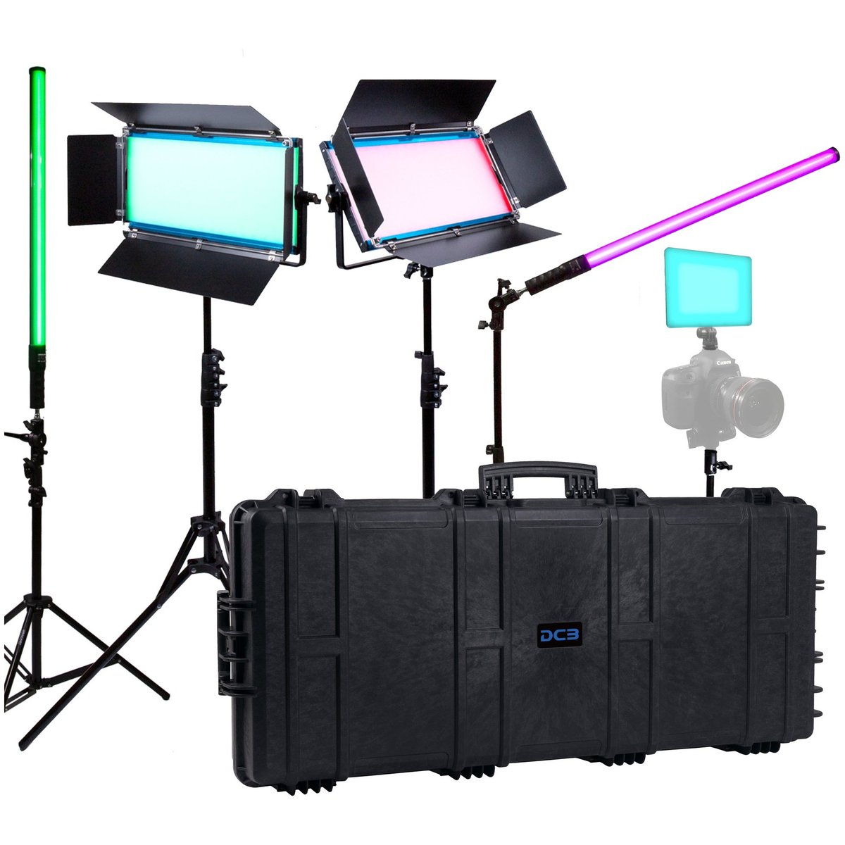 Dracast X Series LED Lighting Kit 26 (x2 DRX1000RGB, x1 DRX240RGB, x2 DRXLT800, 1190 Travel Case) product image