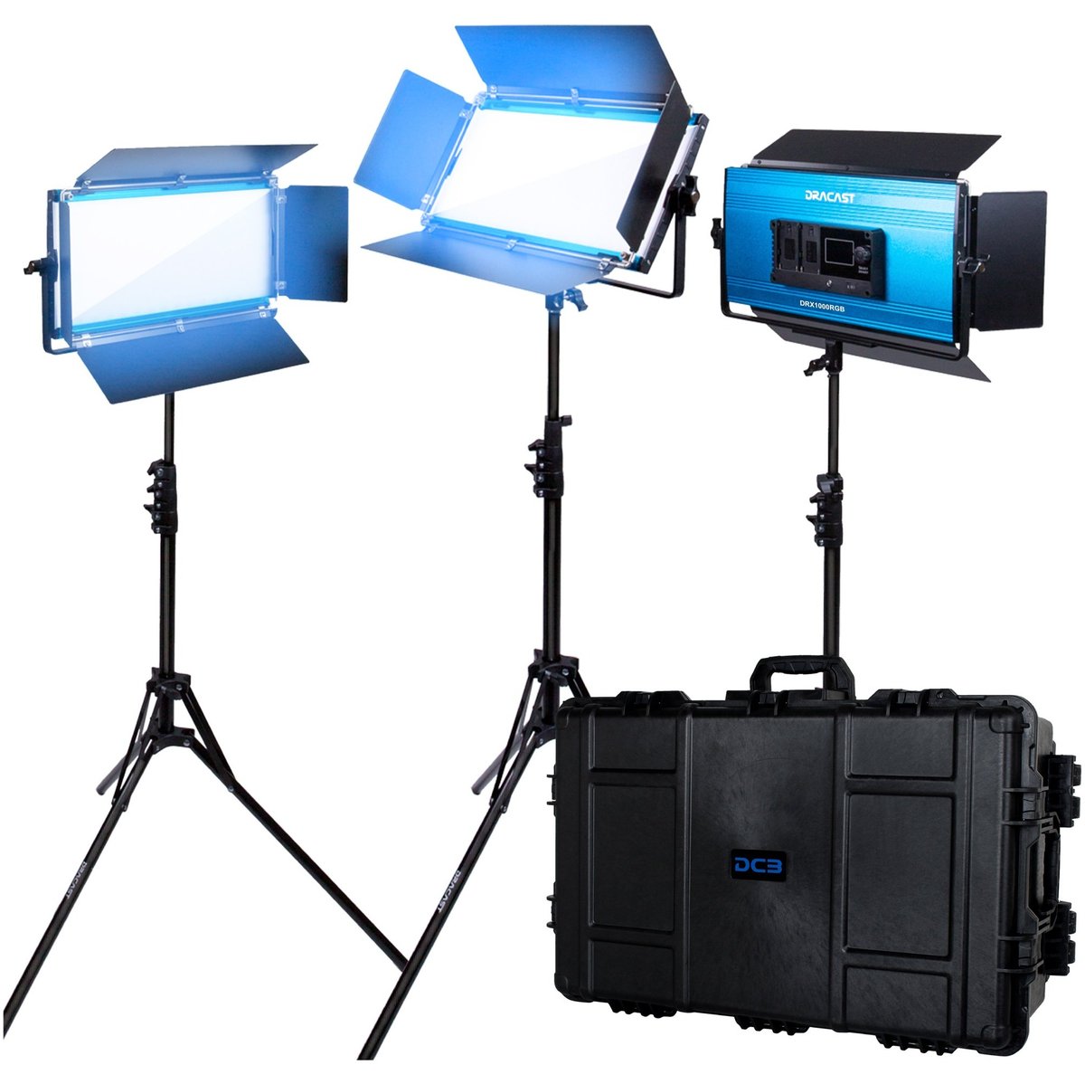 Dracast X Series LED1000 Daylight LED 3 Light Kit with Injection Molded Travel Case product image