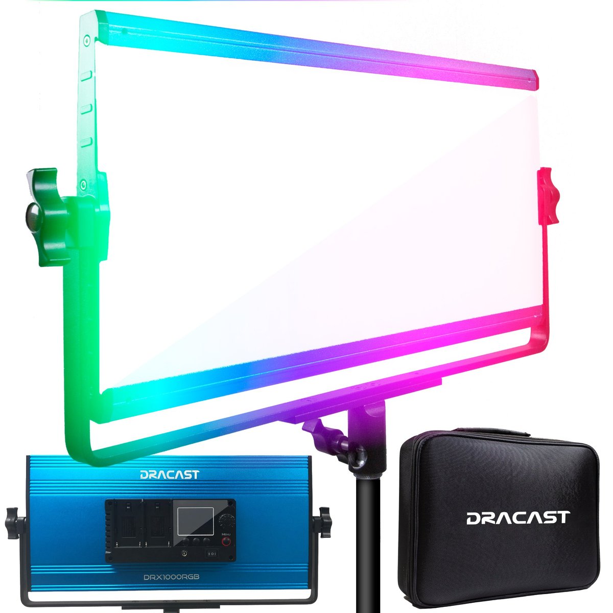 Dracast X Series LED1000 RGB and Bi-Color LED 3 Light Kit with Injection Molded Travel Case - view 3