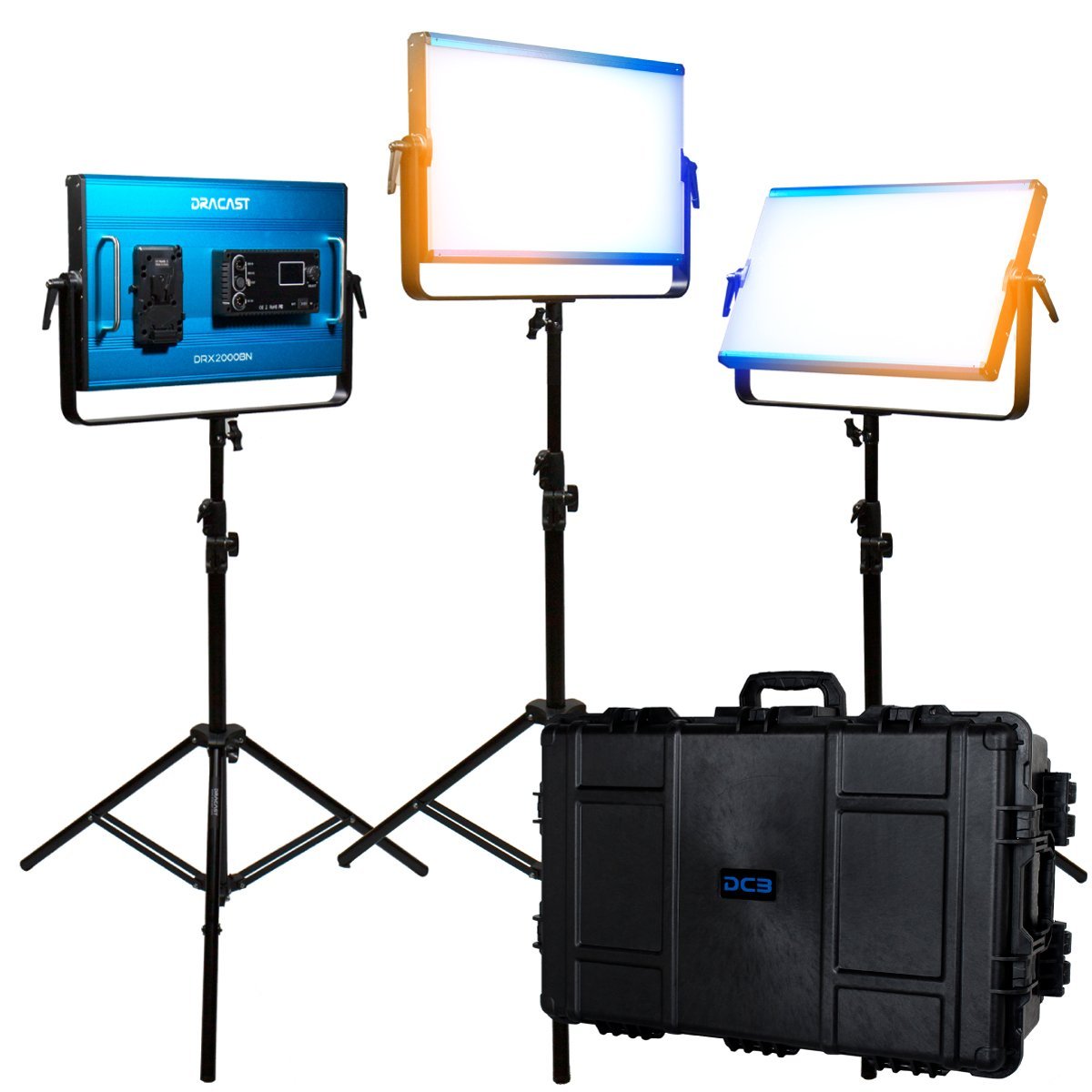 Dracast X Series LED2000 Bi-Color LED 3 Light Kit with Injection Molded Travel Case product image