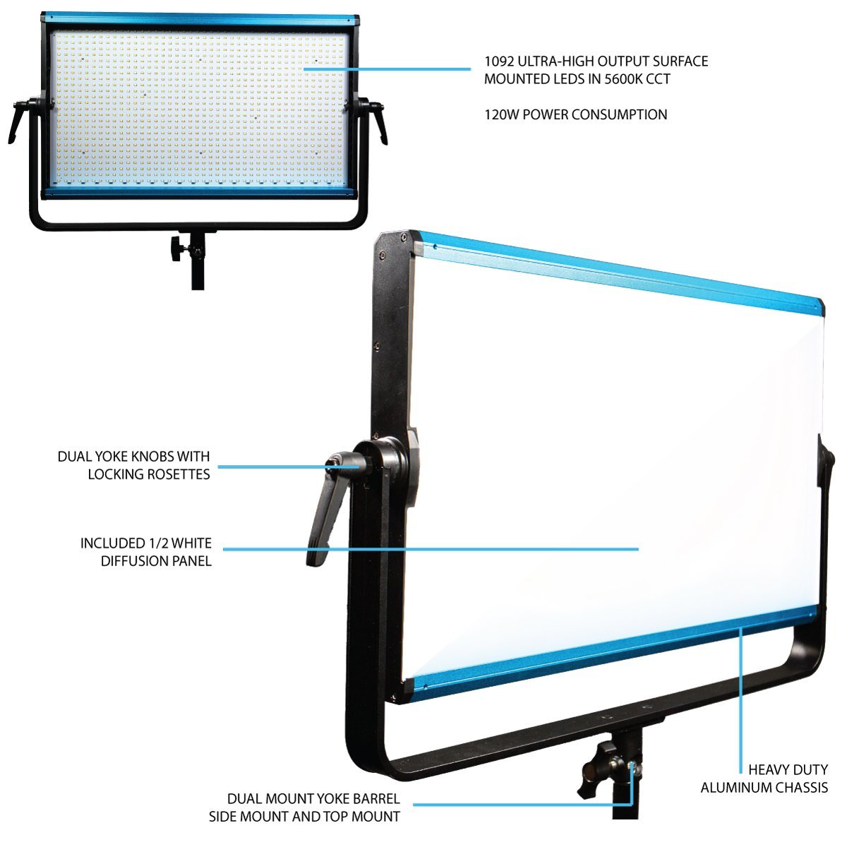 Dracast X Series LED2000 Daylight LED Video Light Panel - view 2